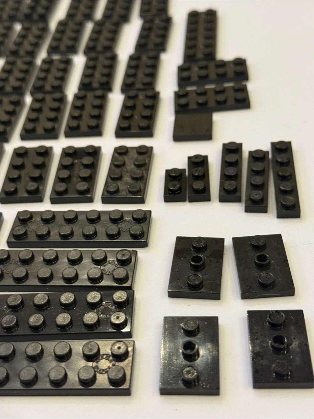LEGO 46 Black Flat Planks Lot